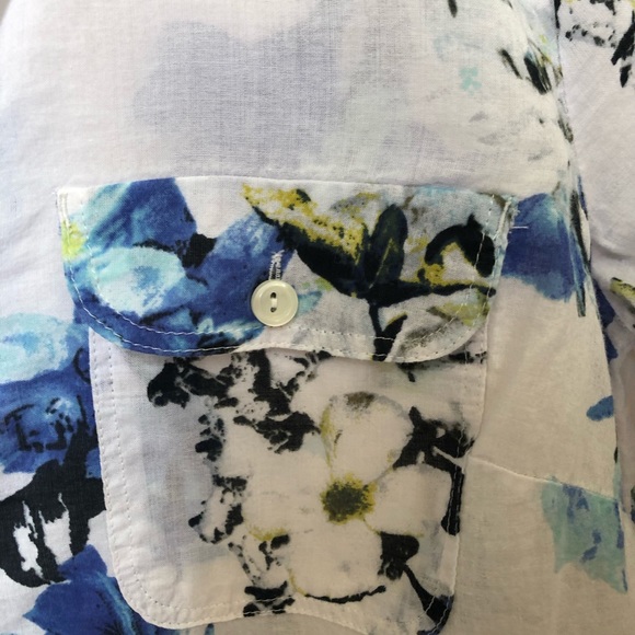 LOFT xxsp blue and white floral blouse - Picture 4 of 4